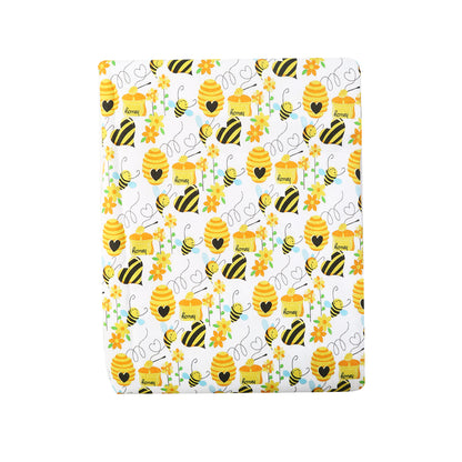 bee flower floral heart love printed fabric