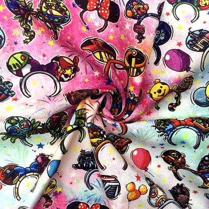 firework gradient color crochet headband hairband printed fabric