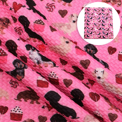 dog puppy heart love valentines day cake cupcake ice cream popsicle printed fabric