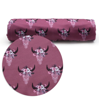 flower floral red series cow pattern printed fabric