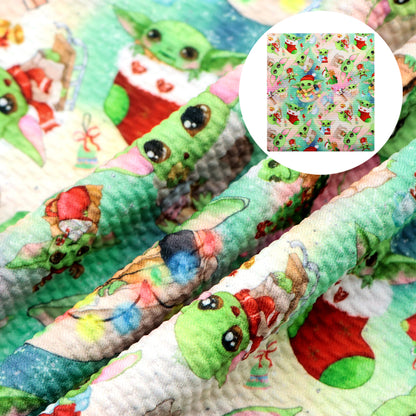 christmas day green series printed fabric