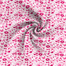 Load image into Gallery viewer, butterfly awareness breast cancer dots spot printed fabric

