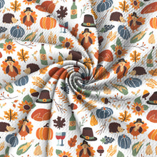 Load image into Gallery viewer, turkey chicken leaf leaves tree sunflower cap hat wheat printed fabric
