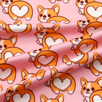 pink series dog puppy printed fabric