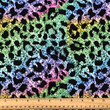 Load image into Gallery viewer, leopard cheetah rainbow color gradient color printed fabric
