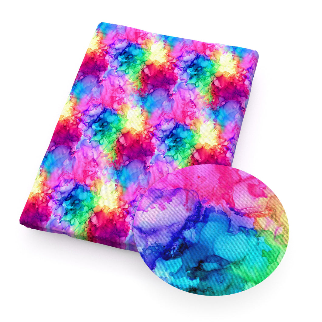 tie dye rainbow color printed fabric