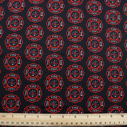 fire truck fire hydrant firemen printed fabric