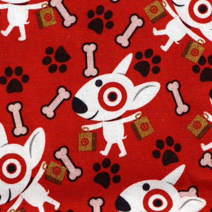 red series footprint paw printed fabric
