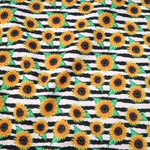 Load image into Gallery viewer, flower floral sunflower stripe yellow series printed fabric
