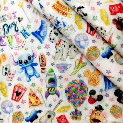 popcorn cap hat star starfish printed fabric