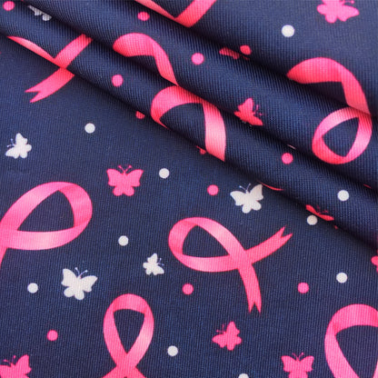 breast cancer butterfly awareness printed fabric