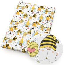 Load image into Gallery viewer, bee flower floral printed fabric
