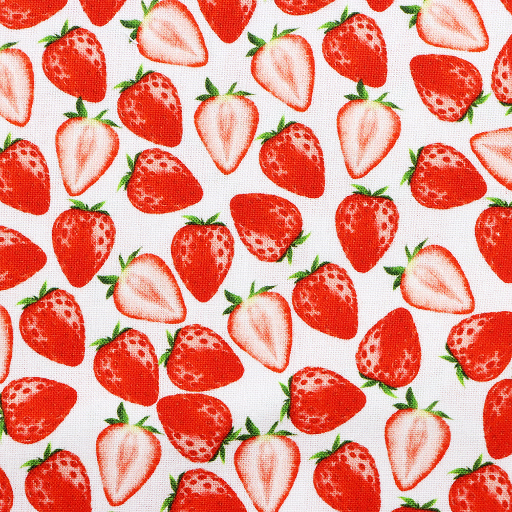 strawberry fruit red series printed fabric