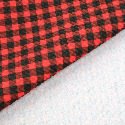 plaid grid christmas day printed fabric