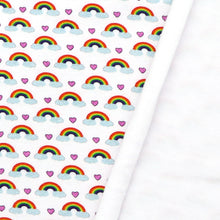 Load image into Gallery viewer, heart love rainbow color printed fabric
