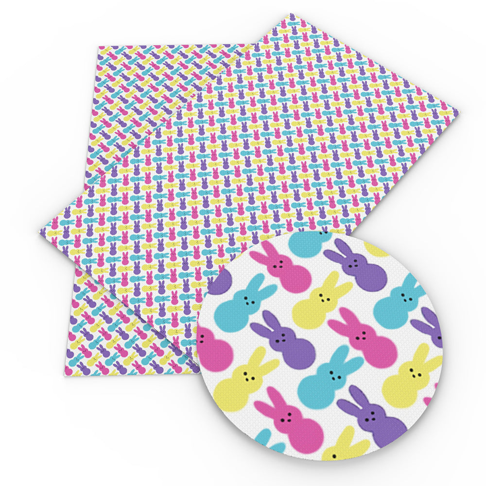rainbow color rabbit bunny easter bunny printed fabric