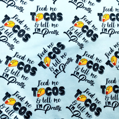 food go vegan taco printed fabric