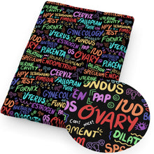 Load image into Gallery viewer, letters alphabet nurses doctor health rainbow color printed fabric
