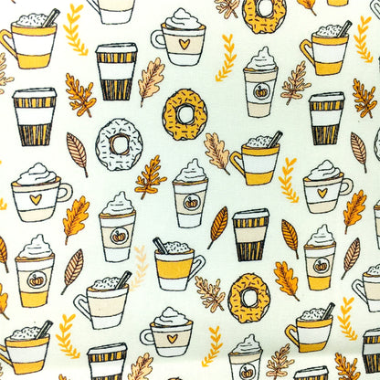 leaf leaves tree drinks printed fabric