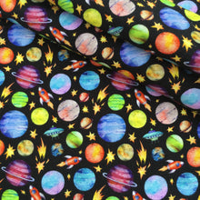 Load image into Gallery viewer, star starfish planet solar system galaxy printed fabric
