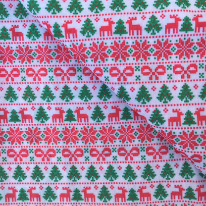 bowknot bows deer reindeer giraffe christmas tree christmas day printed fabric