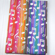 Load image into Gallery viewer, music notes stripe printed fabric
