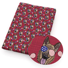 Load image into Gallery viewer, dog 4th of july fourth of july independence day printed fabric
