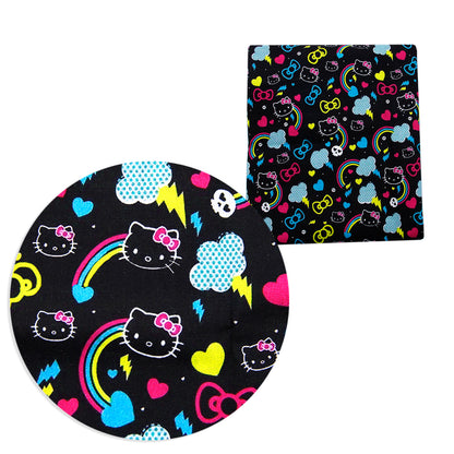 rainbow color heart love cloud printed fabric