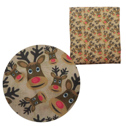 christmas day deer reindeer giraffe printed fabric