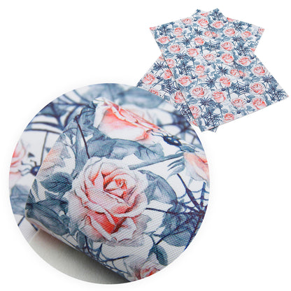 flower floral spider spider web printed fabric