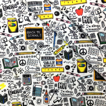 back to school printed fabric