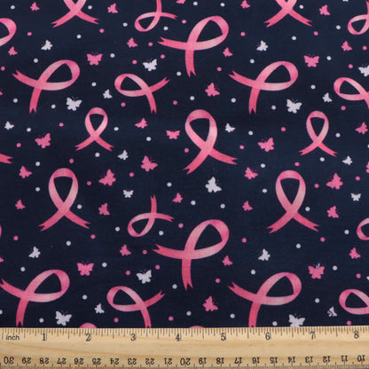 breast cancer butterfly awareness printed fabric