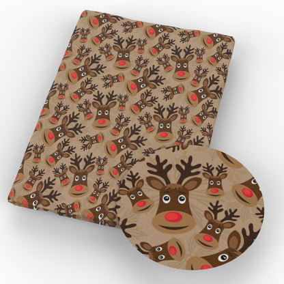 christmas day deer reindeer giraffe printed fabric