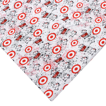 paint splatter round oval printed fabric