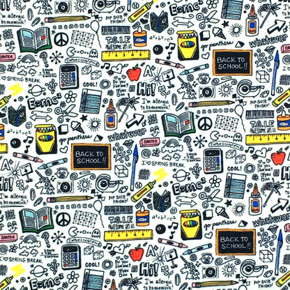 back to school printed fabric