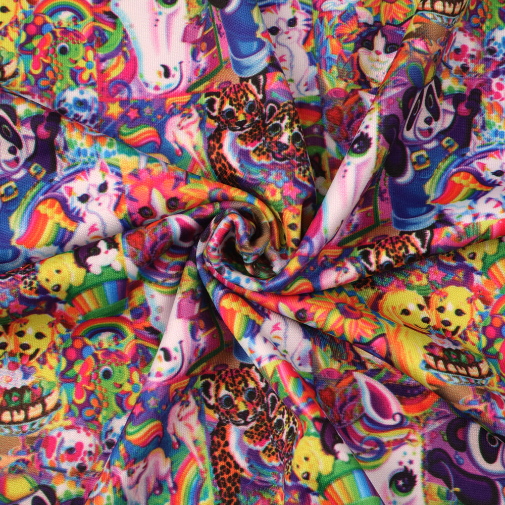 panda dog puppy printed fabric