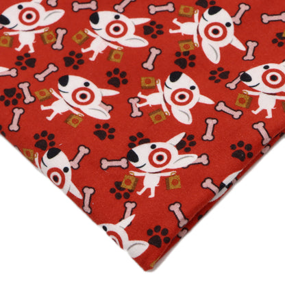 red series footprint paw printed fabric
