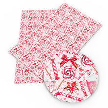 Load image into Gallery viewer, bowknot bows lollipop lolly pops candy sweety christmas day food printed fabric
