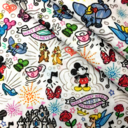 flower floral star starfish music music notes firework printed fabric