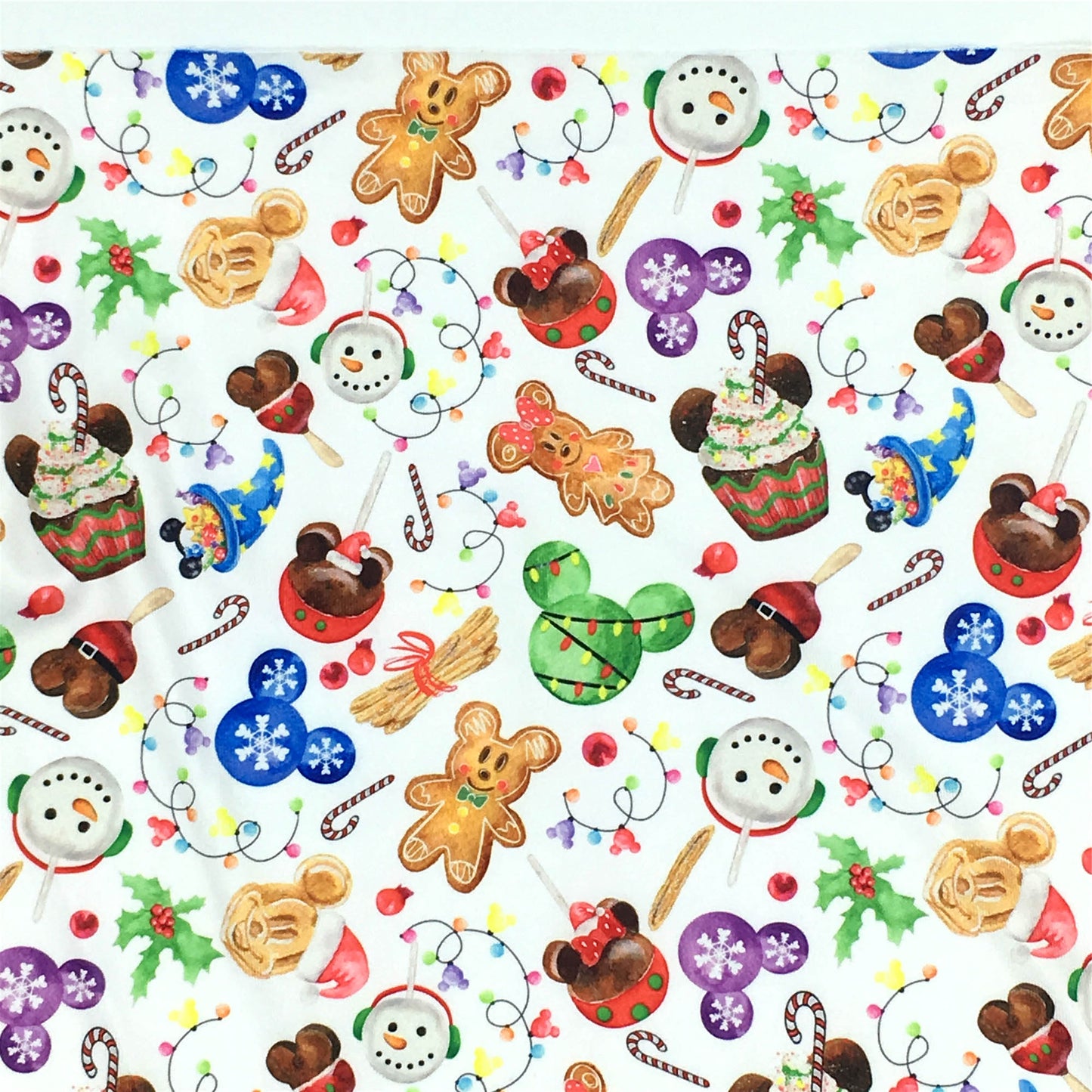 candy sweety christmas gingerbread man cake cupcake ice cream printed fabric