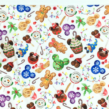 candy sweety christmas gingerbread man cake cupcake ice cream printed fabric