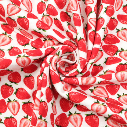 strawberry fruit red series printed fabric