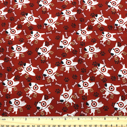 red series footprint paw printed fabric