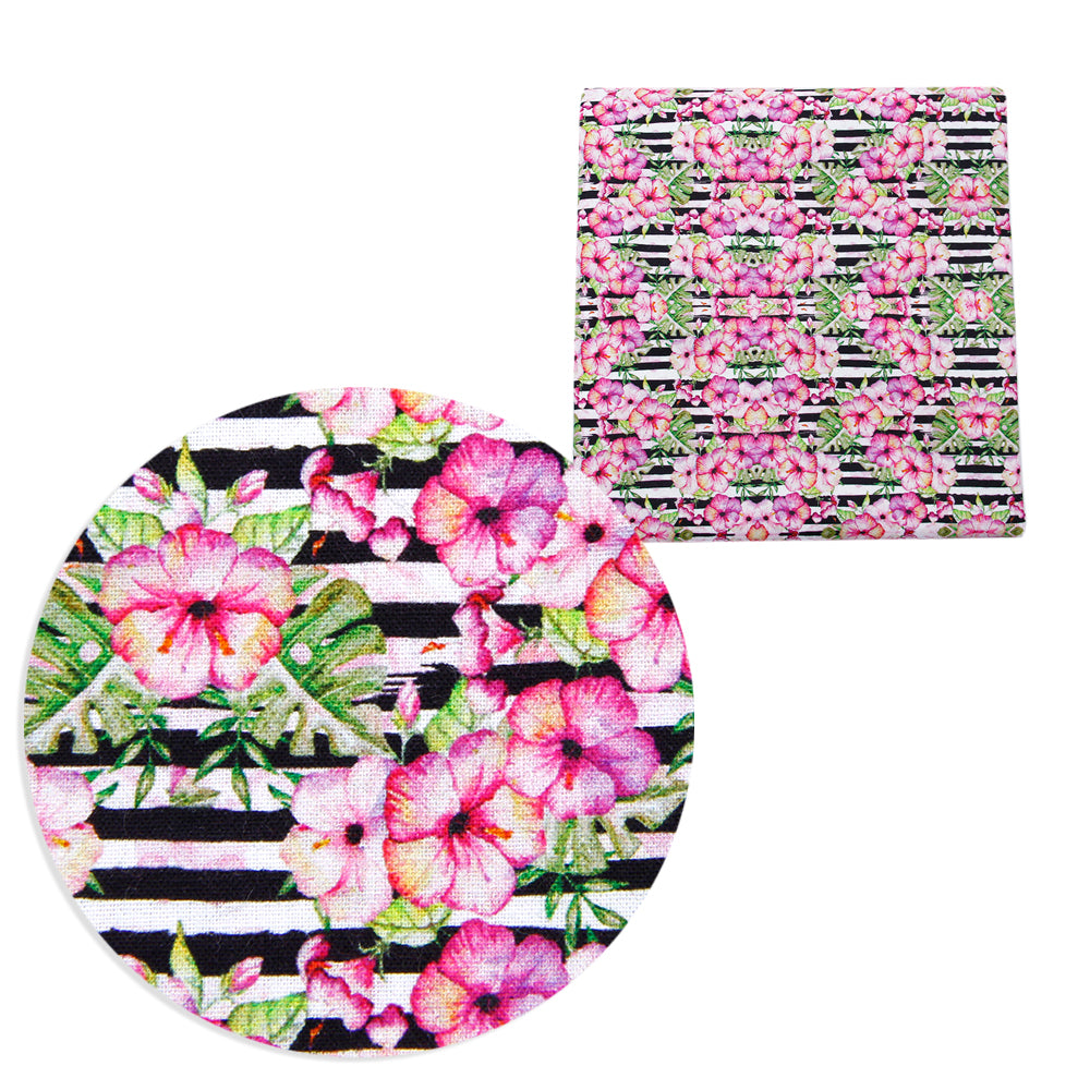 flower floral stripe printed fabric
