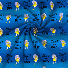 Load image into Gallery viewer, gradient color don&#39;t be salty morton saltlittle girl with umbrella letters alphabet fabric
