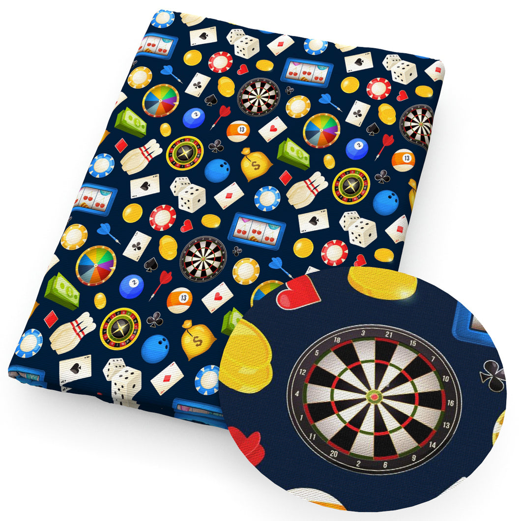 poker dartboard printed fabric