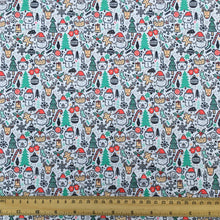 Load image into Gallery viewer, snowman christmas tree christmas day printed fabric
