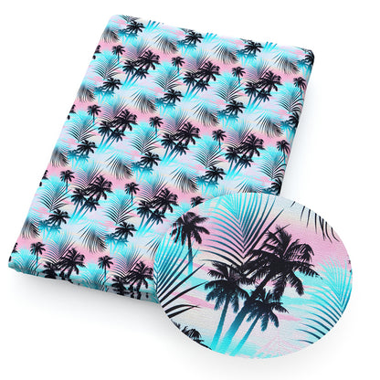 coconut palm tree gradient color summer leaf leaves tree printed fabric