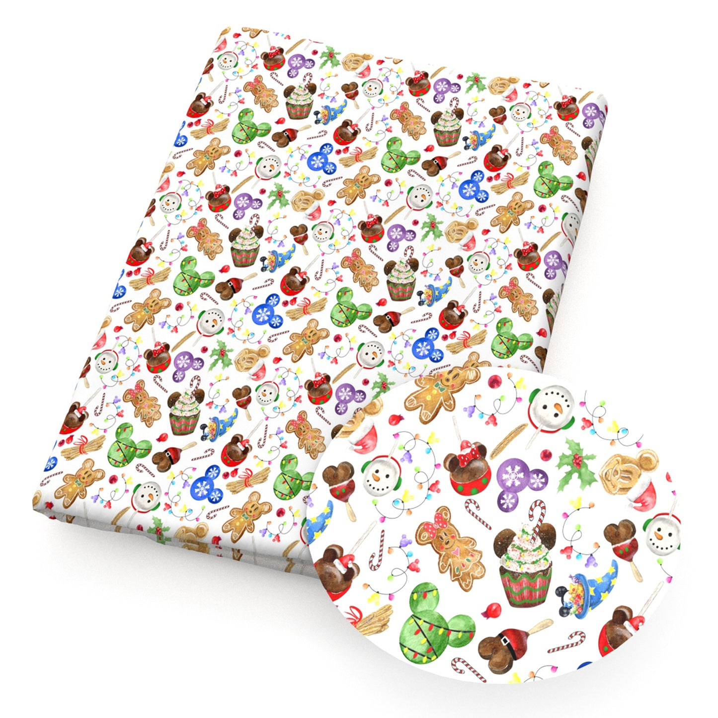 candy sweety christmas gingerbread man cake cupcake ice cream printed fabric