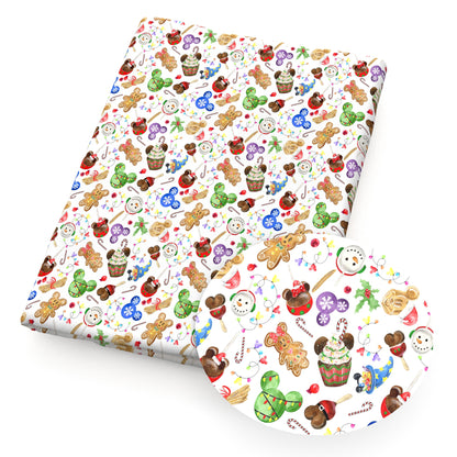 candy sweety christmas gingerbread man cake cupcake ice cream printed fabric